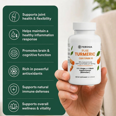 Ferosia™ Pure Turmeric Curcumin 95 — 1,300mg Joint Support Complex